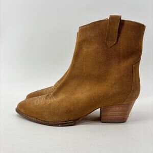 Joules Elmwood Womens Size 8 Suede Tan Western Boot Cowboy Almond Toe